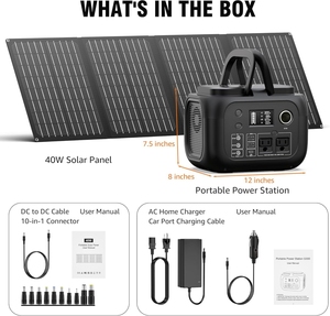 แบตเตอรี่เก็บพลังงานแสงอาทิตย์แบบพกพาสำหรับใช้งานกลางแจ้ง 300w 500w 600w 1200w สถานีพลังงานแบบพกพา - Product Image 5