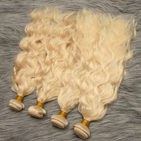Extensions de cheveux humains blond clair ondulés naturels européens, 100 % cheveux Remy, densité douce pour usage quotidien, fêtes, mariages et coiffure en salon