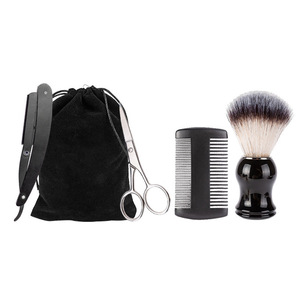 <span class=keywords><strong>Kit</strong></span> de soins pour la <span class=keywords><strong>barbe</strong></span> avec tondeuse, ciseaux, peigne, brosse pour hommes, ensemble d'outils de toilettage, noir - Product Image 5