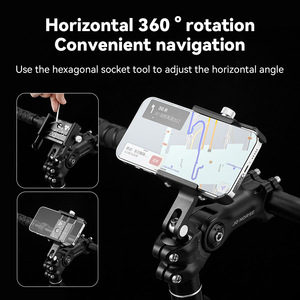 Yueli Bicycle Aluminum Phone Holder Adjustable Mount For Handlebar <b>Cycling</b> <b>Stand</b> - Product Image 3