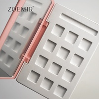Palette d'ombres à paupières magnétiques personnalisée, 12 couleurs, étui à ombres à paupières blanc rose avec miroir, étiquette privée