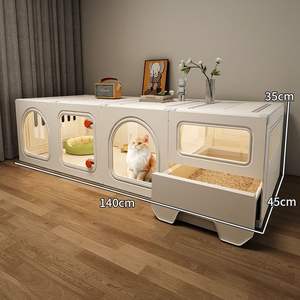 Villa Kucing Mewah Kandang Kucing Satu Kamar Tidur Satu Ruang Tamu Satu Kamar Mandi Kamar Mandi Terintegrasi Toilet Rumah Dalam Ruangan Hemat Ruang - Product Image 4
