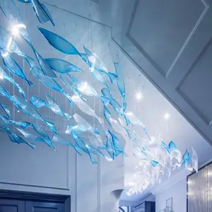 Modern ev otel restoran tavan asılı dekorlar murano cam avize el yapımı üflemeli sanat cam süslemeleri