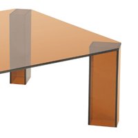 Table basse moderne en verre trempé carré 80x80cm, verre ambré, style Bauhaus, montage facile pour salon