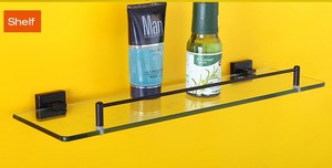 Duxini, inodoro moderno, esquina, montado en la pared, estantes de baño negros, carrito de ducha, estante de vidrio <span class=keywords><strong>Rectangular</strong></span> de acero inoxidable - Product Image 5