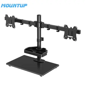 MOUNTUP 13-32 Inches Screen Dual Monitor Desk Mount Freestanding 2 Monitor Stand