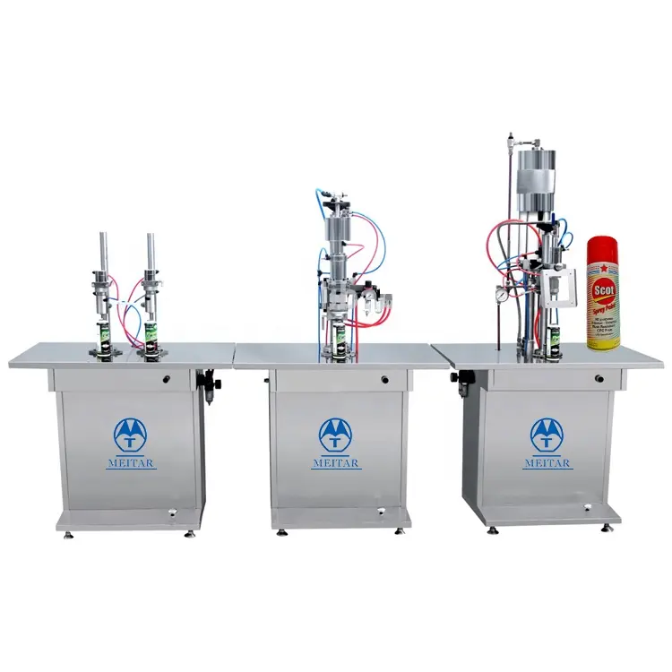 Factory Direct Sale Semi Automatic Aerosol Spray Can Filling Machine Color Hair Spray