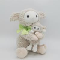 Jouet en peluche personnalisé en forme de lapin maman et bébé, rembourré en coton PP pour enfants