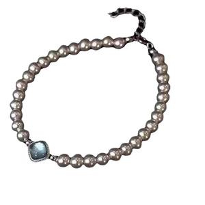 Pulsera de Perlas de Agua Dulce de Alta Gama de Zhizhen Jewelry, con Bolas de Oro y Plata, Incrustaciones de Azul Marino, Estilo Ins - Product Image 5