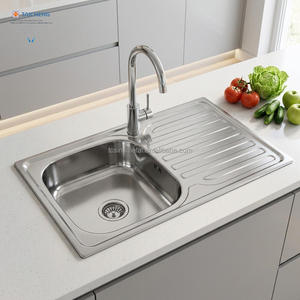 750x400mm Stainless Steel Single Bowl <strong>Kitchen</strong> <strong>Sink</strong> with Drainboard Counter Installation Modern Design for Big Sales Indonesia - Product Image 6
