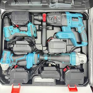 Ensemble d'outils électriques sans fil sans balais avec mallette de transport, batterie au lithium OEM, perceuse, scie, clé à chocs, moteurs haute puissance - Product Image 2