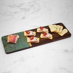 Natural Green Marble and Wood <strong>Stitching</strong> Breakfast Big Luxury Dinner <strong>Plates</strong> - Product Image 1