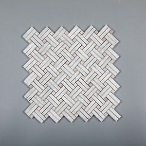 Piastrelle di mosaico di marmo bianco del mosaico della parete di marmo del cestino di pietra naturale del mosaico del secolo - Product Image 4