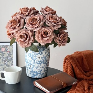 Rosas Artificiales Cappuccino Rose, Flores de Seda y Plástico, Decoración para Bodas y Hogar, Ramo Ecológico - Product Image 3