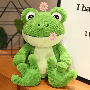 HECIO批发定制毛绒动物新设计幸运娃娃动物软沙发枕小青蛙玩具毛绒