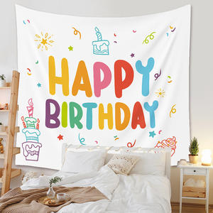 Joyeux anniversaire <span class=keywords><strong>tapisserie</strong></span> murale enfants chambre gâteau fête décoration fond anniversaire tapisseries - Product Image 1