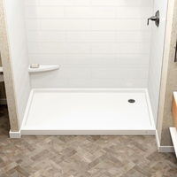 Base de douche en acrylique imperméable à profil bas pour la rénovation de salle de bain, facile à nettoyer, antidérapante