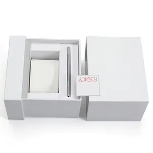 Kotak Kemasan Laci Logo Kustom OEM Kotak Jam Tangan Putih
