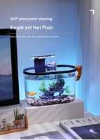 PAIPET 2026 Nouveau Modèle Petit Aquarium, Système Intégré de Filtration et d'Oxygénation, Aquarium de Bureau en Plastique