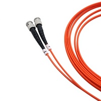 Câble de raccordement en fibre optique multimode duplex OEM ST-ST, conducteur en cuivre, isolation/gaine en PVC, 50/125 m, qualité télécom