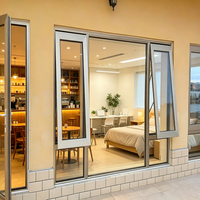 Ventanas de Extracción de Humo para Cocina, Abatibles, de Aluminio y Vidrio, con Malla Plegable, de Apertura Superior