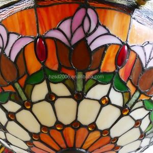 Lustre Tiffany de style européen en verre teinté, 12 ampoules LED, motif perroquets, commande tactile, 110V-240V, garantie 2 ans, 2700K Chaud - Product Image 5