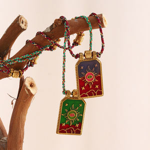 Gioielli in smalto da sogno tarocchi gioielli malocchio Set di collane pendenti alla moda Set di gioielli in oro placcato in acciaio inossidabile - Product Image 6