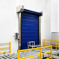 Puerta Rápida Aislada de PVC para Taller Industrial, Puerta Térmica de Apertura Rápida con Estructura Sellada