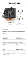 Nouvel Arrivage Ventilateurs de Refroidissement pour Processeur Informatique Cool Storm T50-4 4 Broches 1U, Refroidisseur CPU à Faible Bruit avec Heatpipe et Roulement Fluide