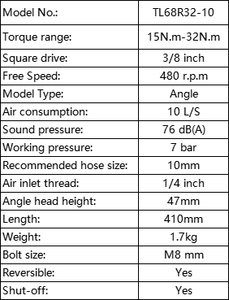 Outil <span class=keywords><strong>pneumatique</strong></span> à arrêt automatique pour écrous, fourni par l'usine, avec couple de 15-32 N.m et nouvelle embrayage segmentée à angle réglable - Product Image 3