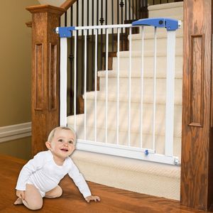 Barrière de sécurité pour bébé Walk-Thru, construction métallique Prodigy SG005, installation facile pour les portes et les escaliers, barrière intérieure/extérieure pour animaux domestiques et enfants - Product Image 2