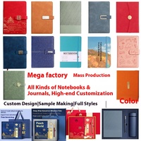 Vente en gros Carnet de notes personnalisé et imprimable avec logo en cuir souple A3 couverture rigide carnet de réunion d'affaires épais fil à coudre