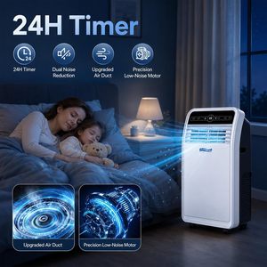 <span class=keywords><strong>Climatiseur</strong></span> <span class=keywords><strong>portable</strong></span> réversible 3-en-1 AC 9000 Btu avec tuyau d'évacuation et télécommande, en stock, livraison rapide - Product Image 5