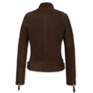 Women's Vintage Leather Biker Jacket Zip-Up Casual Shacket Pockets Stand Collar Windproof Breathable Winter - Product Image 3