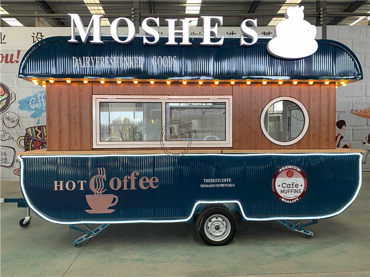 China Newest Mobile Fast Food Truck Van Hot Dog Ice Cream Dinner Kiosk Hamburger Coffee Ship Type Carts