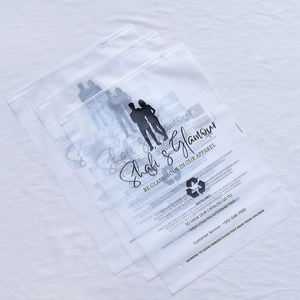 Sacs d'expédition express pour vêtements biodégradables réutilisables avec logo personnalisé, vente en gros, imperméables, transparents, avec fermeture éclair pour l'emballage des vêtements, réutilisables - Product Image 2