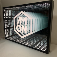 Enseigne personnalisée en miroir infini 3D LED avec logo tunnel de couleur RVB pour bar, club, restaurant, décoration murale d'entreprise