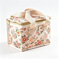 Sacs isothermes de pique-nique personnalisés en PP laminé recyclable avec poignée, motif floral, réutilisables, film d'aluminium isolant thermique