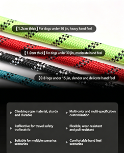 Durable anti-slip <b>pet</b> dog <b>leash</b>, soft handle, comfortable for large and medium-sized dogs, high-reflective nylon rope for dogs - Product Image 4