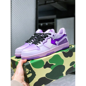 รองเท้าดีไซเนอร์ Bapeeess รุ่น Star ปี 2026 คุณภาพสูง หนัง PU สีม่วง รองเท้าลำลองแบบสปอร์ต เดินเล่น เล่นสเก็ตบอร์ด สินค้าขายดี - Product Image 3