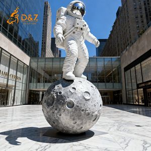 D & Z Art Group Escultura de astronauta de metal grande en la Luna Estatua de astronauta al aire libre personalizada de tamaño real para exhibiciones de Ciencia - Product Image 4