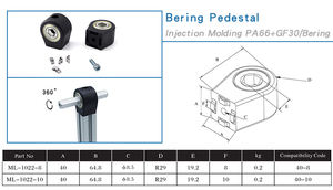 중국 제조 업체 ML-1022-10 40*40 베어링 받침대 피벗 조인트 코너 브래킷 알루미늄 프로필 벤치 선반 20 30 40 45 - Product Image 6