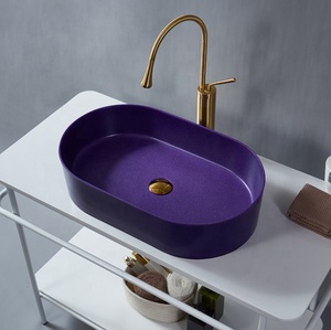 <span class=keywords><strong>Lavabo</strong></span> da <span class=keywords><strong>Bagno</strong></span> per Hotel in Superficie Solida Naturale di Grande Dimensione Forma Ovale Viola - Product Image 1
