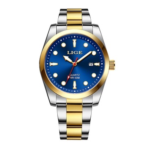 Montre à quartz en alliage de nouvelle conception en gros, bracelet en acier inoxydable de 40 mm, aiguille en verre, calendrier lumineux, montre-bracelet pour homme - Product Image 3