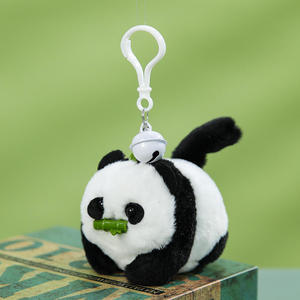 Jouets en peluche à queue qui bouge doucement pour enfants, cadeaux, animaux en peluche mignons, <span class=keywords><strong>chien</strong></span>, chat, cochon, panda, porte-clés avec cloche - Product Image 3