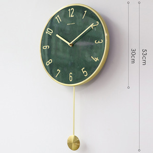Simple del norte <span class=keywords><strong>de</strong></span> Europa <span class=keywords><strong>de</strong></span> mármol Natural <span class=keywords><strong>reloj</strong></span> con marco <span class=keywords><strong>de</strong></span> Metal péndulo tipo mármol <span class=keywords><strong>Reloj</strong></span> <span class=keywords><strong>de</strong></span> pared - Product Image 2
