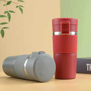 Taza de café portátil de viaje de 380Ml, tazas térmicas de doble pared de acero inoxidable, taza de café aislada con funda de PU - Product Image 5