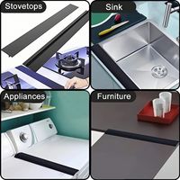 Joint d'étanchéité résistant à la chaleur pour four, qui se pose entre la cuisinière et le comptoir, facile à nettoyer, protection contre les espaces entre la cuisinière et le comptoir, couvre-espaces en silicone pour cuisinière et comptoir