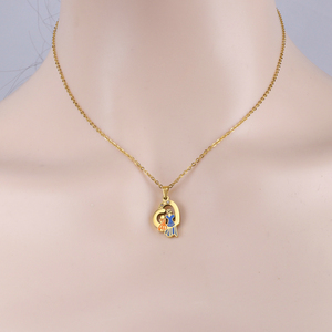 Collar con Colgante de Corazón Chapado en Oro 304 316, Diseño de Dibujos Animados, Cadena de Serpiente, Joyería Linda Unisex para Uso Diario - Product Image 2