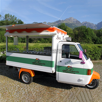 Belyoo Ape Piaggio Tricycle électrique mobile pour bar à jus de fruits Station Cocktail Bière Taco Chariot à vendre Fourgon alimentaire Tuk Tuk Camion